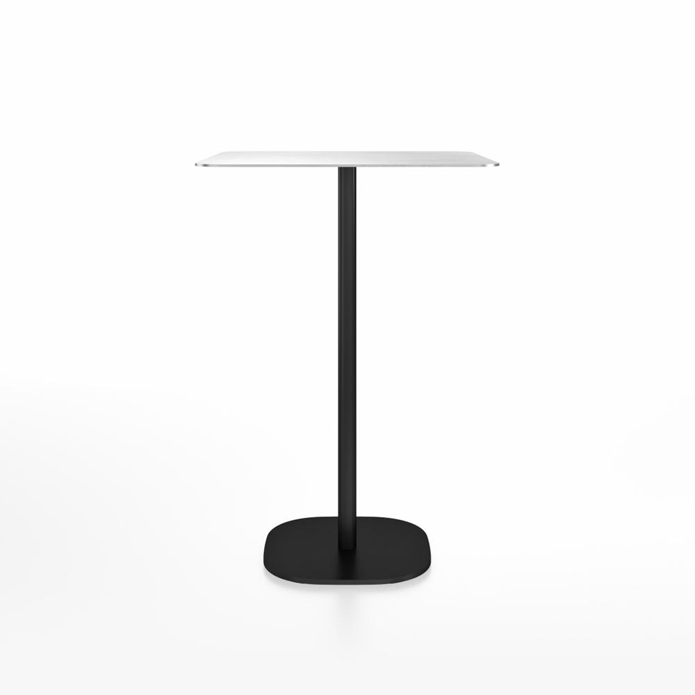 Emeco 2 Inch Flat Base Bar Height Table - Square Top Coffee table Emeco Table Top 30" Black Powder Coated Aluminum Brushed Aluminum