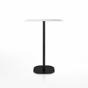 Emeco 2 Inch Flat Base Bar Height Table - Square Top Coffee table Emeco Table Top 30" Black Powder Coated Aluminum Brushed Aluminum