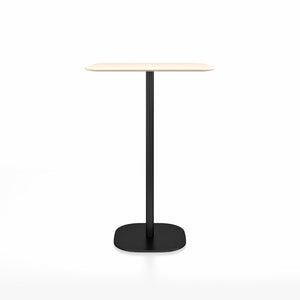 Emeco 2 Inch Flat Base Bar Height Table - Square Top Coffee table Emeco Table Top 30" Black Powder Coated Aluminum Accoya Wood