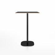 Emeco 2 Inch Flat Base Bar Height Table - Square Top Coffee table Emeco Table Top 30" Black Powder Coated Aluminum Black Laminate Plywood
