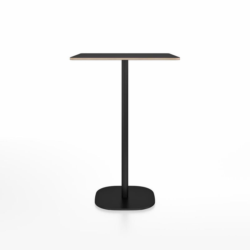 Emeco 2 Inch Flat Base Bar Height Table - Square Top Coffee table Emeco Table Top 30" Black Powder Coated Aluminum Black Laminate Plywood