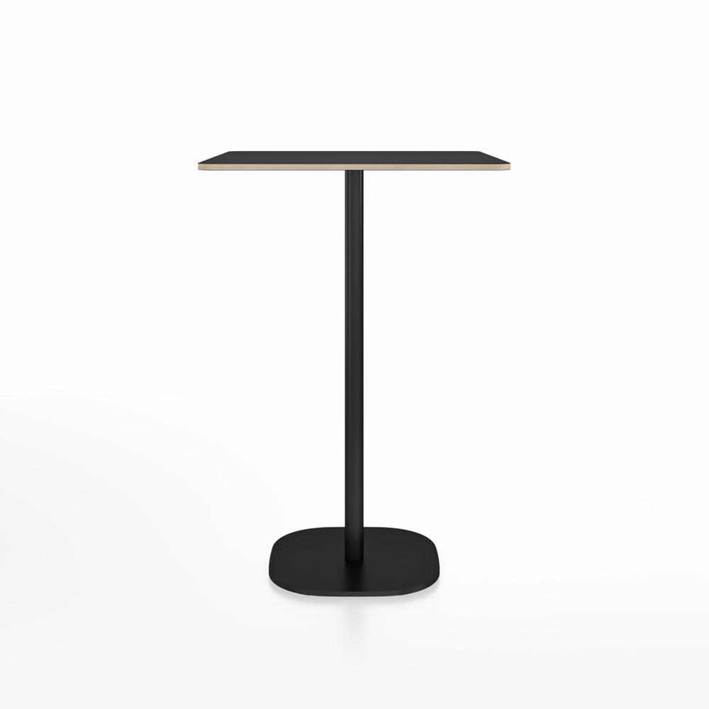 Emeco 2 Inch Flat Base Bar Height Table - Square Top Coffee table Emeco Table Top 30" Black Powder Coated Aluminum Black Laminate Plywood