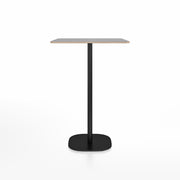 Emeco 2 Inch Flat Base Bar Height Table - Square Top Coffee table Emeco Table Top 30" Black Powder Coated Aluminum Gray Laminate Plywood