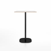 Emeco 2 Inch Flat Base Bar Height Table - Square Top Coffee table Emeco Table Top 30" Black Powder Coated Aluminum White Laminate Plywood