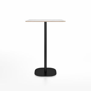 Emeco 2 Inch Flat Base Bar Height Table - Square Top Coffee table Emeco Table Top 30" Black Powder Coated Aluminum White Laminate Plywood