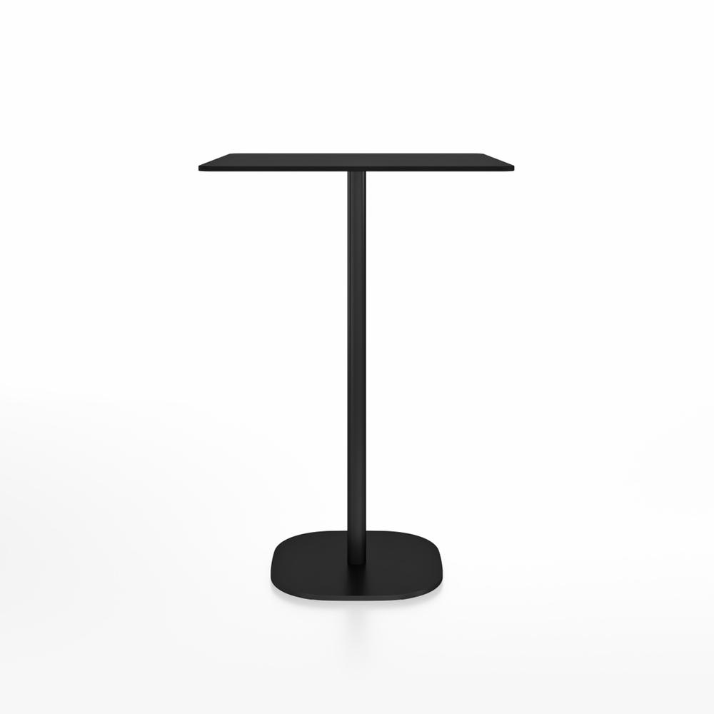 Emeco 2 Inch Flat Base Bar Height Table - Square Top Coffee table Emeco Table Top 30&quot; Black Powder Coated Aluminum Black HPL