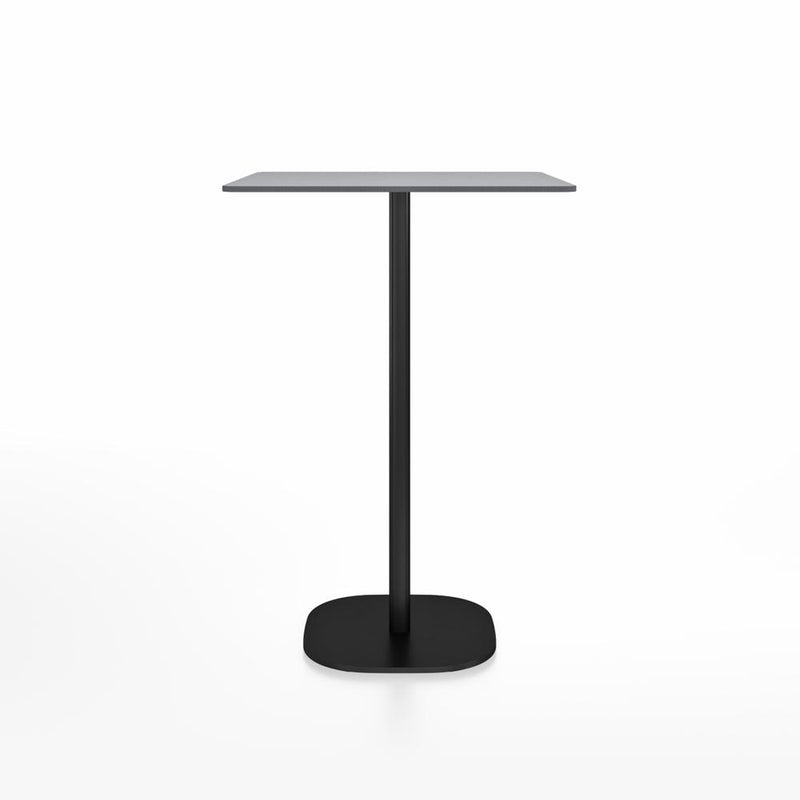 Emeco 2 Inch Flat Base Bar Height Table - Square Top Coffee table Emeco Table Top 30" Black Powder Coated Aluminum Gray HPL