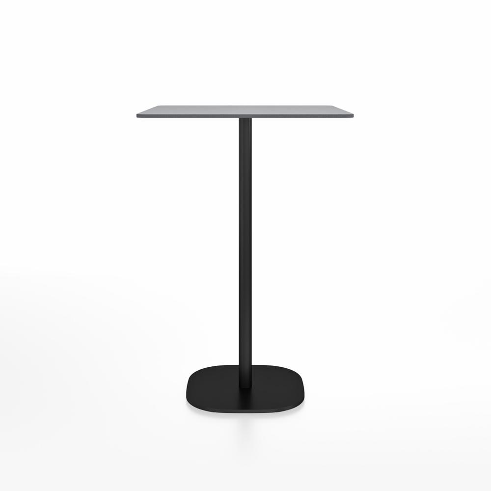 Emeco 2 Inch Flat Base Bar Height Table - Square Top Coffee table Emeco Table Top 30&quot; Black Powder Coated Aluminum Gray HPL