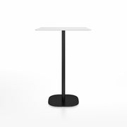 Emeco 2 Inch Flat Base Bar Height Table - Square Top Coffee table Emeco Table Top 30" Black Powder Coated Aluminum White HPL