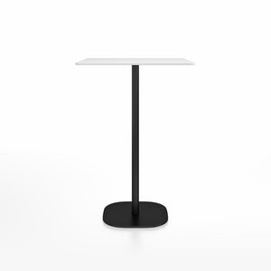 Emeco 2 Inch Flat Base Bar Height Table - Square Top Coffee table Emeco Table Top 30" Black Powder Coated Aluminum White HPL