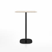 Emeco 2 Inch Flat Base Bar Height Table - Square Top Coffee table Emeco Table Top 30" Black Powder Coated Aluminum Ash Wood