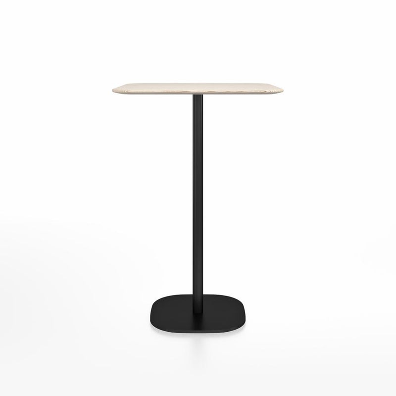 Emeco 2 Inch Flat Base Bar Height Table - Square Top Coffee table Emeco Table Top 30" Black Powder Coated Aluminum Ash Wood