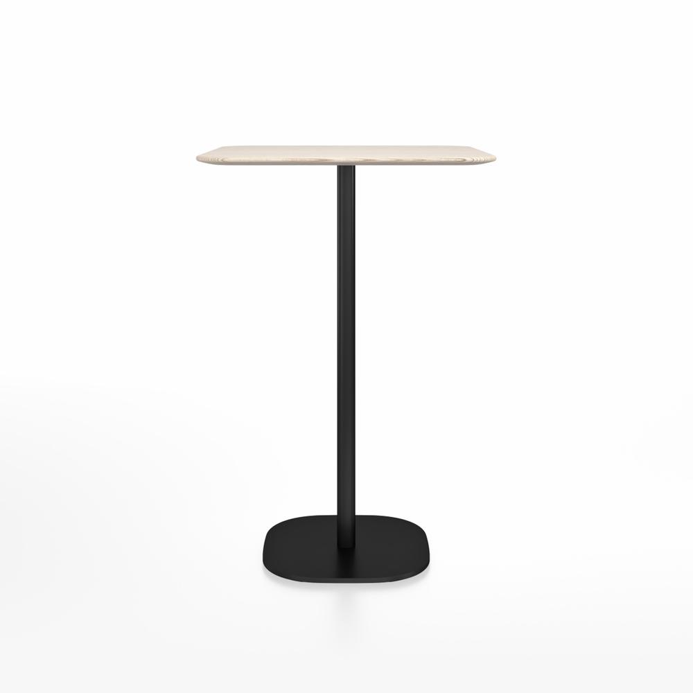 Emeco 2 Inch Flat Base Bar Height Table - Square Top Coffee table Emeco Table Top 30" Black Powder Coated Aluminum Ash Wood