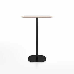 Emeco 2 Inch Flat Base Bar Height Table - Square Top Coffee table Emeco Table Top 30" Black Powder Coated Aluminum Ash Wood