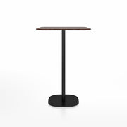 Emeco 2 Inch Flat Base Bar Height Table - Square Top Coffee table Emeco Table Top 30" Black Powder Coated Aluminum Walnut Wood