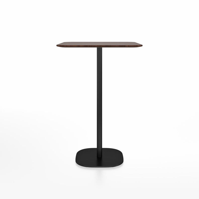 Emeco 2 Inch Flat Base Bar Height Table - Square Top Coffee table Emeco Table Top 30" Black Powder Coated Aluminum Walnut Wood