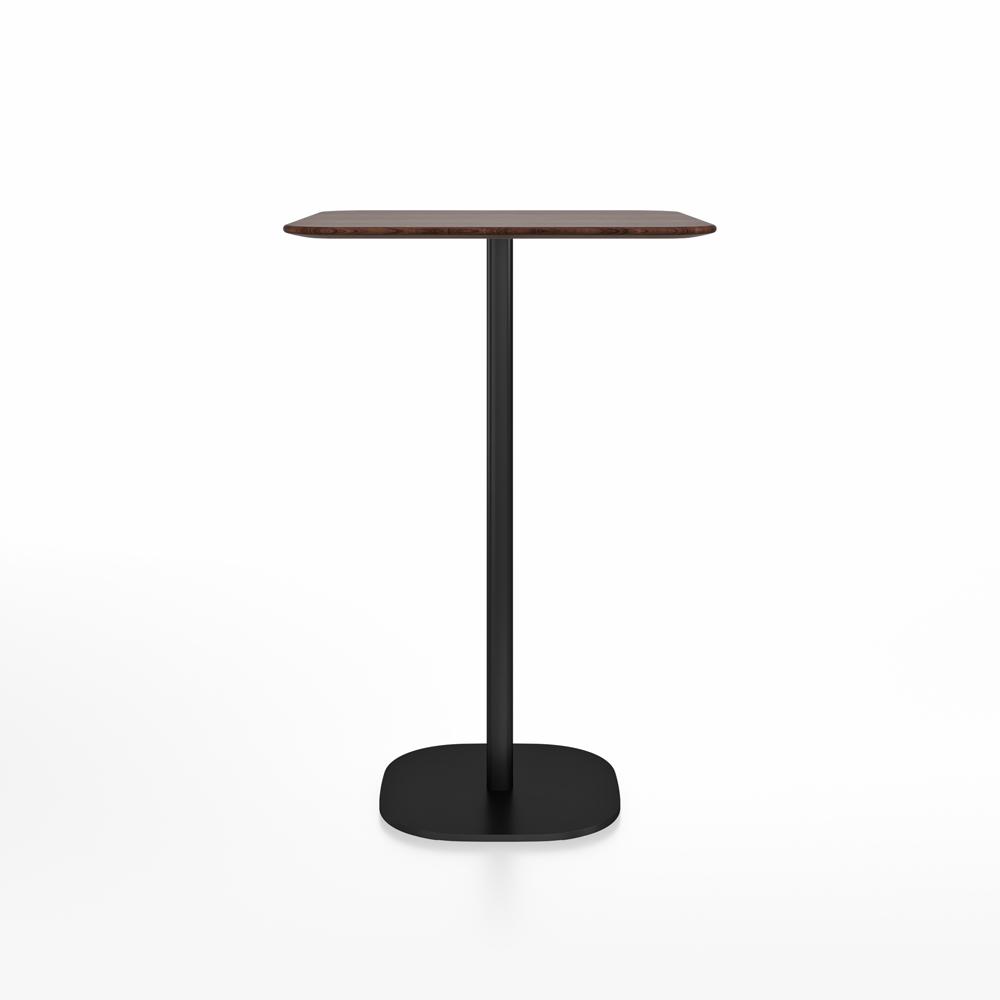 Emeco 2 Inch Flat Base Bar Height Table - Square Top Coffee table Emeco Table Top 30" Black Powder Coated Aluminum Walnut Wood