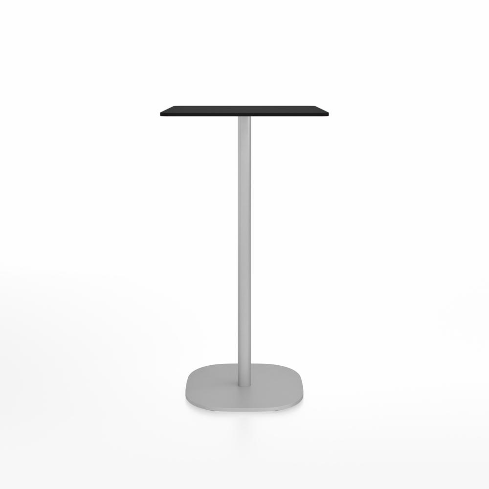 Emeco 2 Inch Flat Base Bar Height Table - Square Top Coffee table Emeco Table Top 24&quot; Brushed Aluminum Black HPL