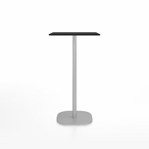 Emeco 2 Inch Flat Base Bar Height Table - Square Top Coffee table Emeco Table Top 24" Brushed Aluminum Black HPL