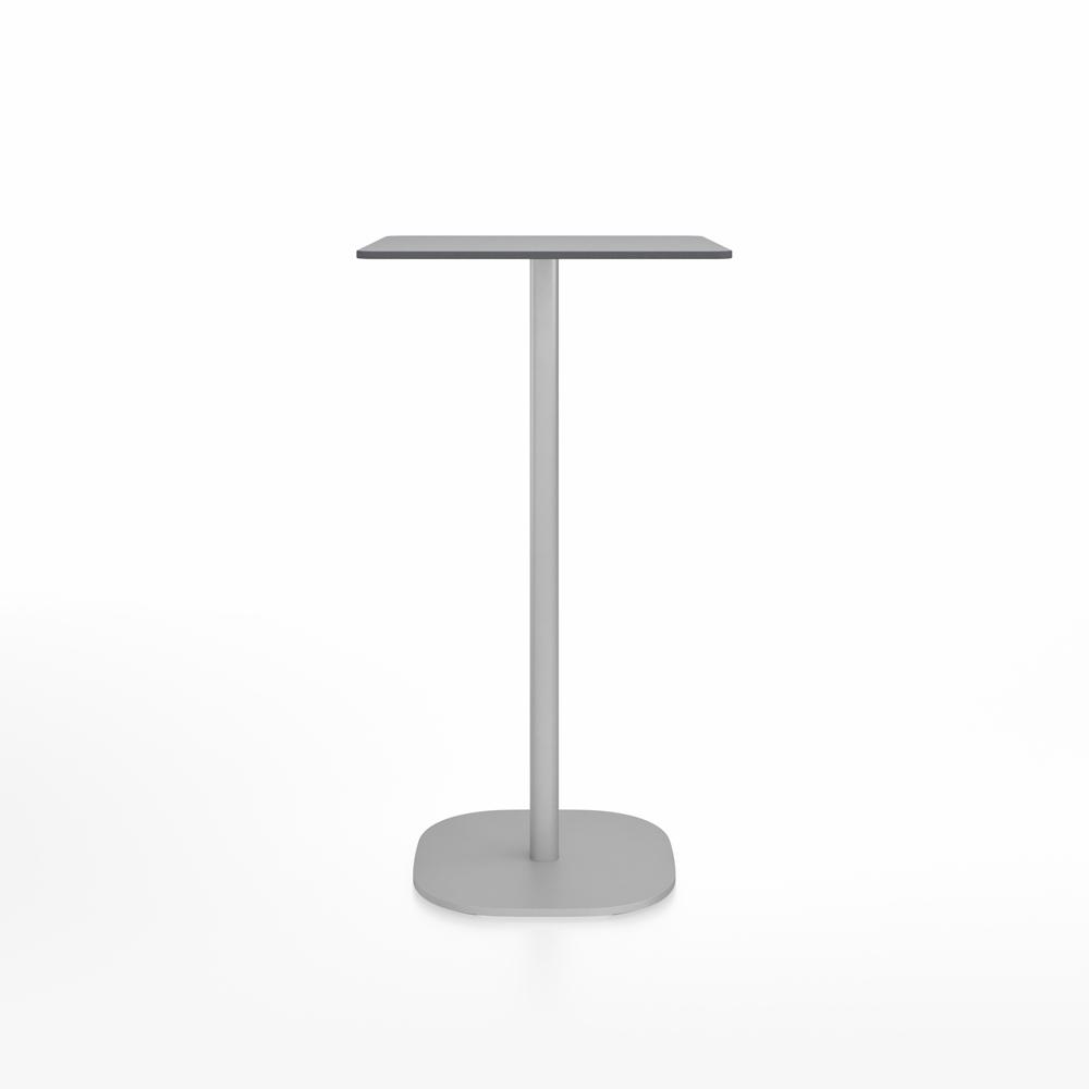 Emeco 2 Inch Flat Base Bar Height Table - Square Top Coffee table Emeco Table Top 24" Brushed Aluminum Gray HPL