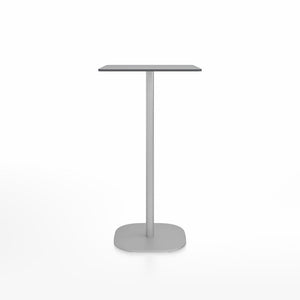 Emeco 2 Inch Flat Base Bar Height Table - Square Top Coffee table Emeco Table Top 24" Brushed Aluminum Gray HPL