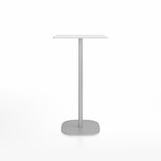 Emeco 2 Inch Flat Base Bar Height Table - Square Top Coffee table Emeco Table Top 24" Brushed Aluminum White HPL