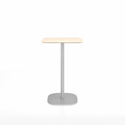Emeco 2 Inch Flat Base Counter Height Table - Square Top Coffee table Emeco Table Top 24" Brushed Aluminum Accoya Wood