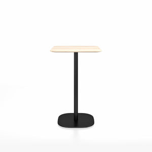 Emeco 2 Inch Flat Base Counter Height Table - Square Top Coffee table Emeco Table Top 24" Black Powder Coated Aluminum Accoya Wood