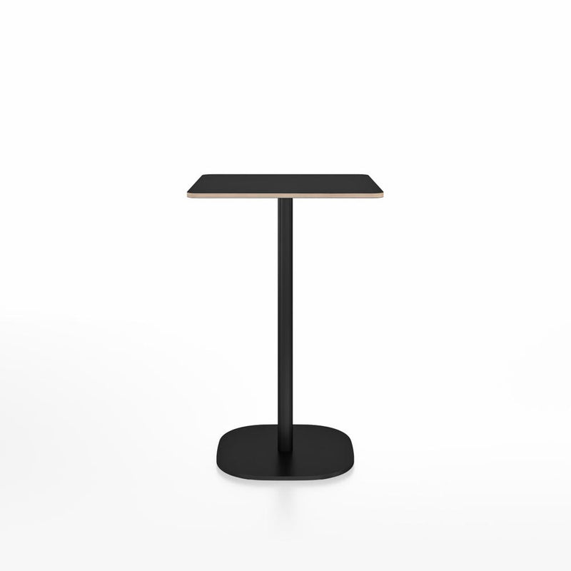 Emeco 2 Inch Flat Base Counter Height Table - Square Top Coffee table Emeco Table Top 24" Black Powder Coated Aluminum Black Laminate Plywood