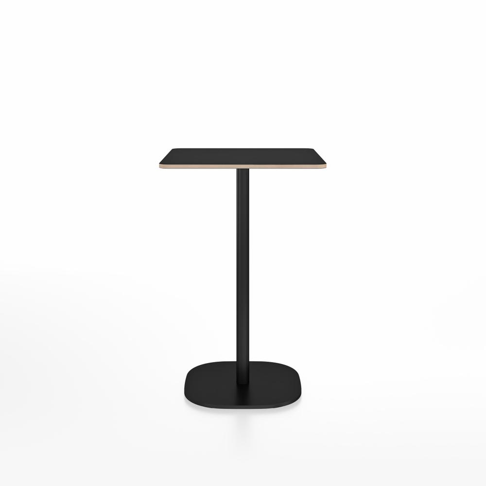Emeco 2 Inch Flat Base Counter Height Table - Square Top Coffee table Emeco Table Top 24" Black Powder Coated Aluminum Black Laminate Plywood