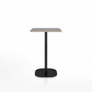 Emeco 2 Inch Flat Base Counter Height Table - Square Top Coffee table Emeco Table Top 24" Black Powder Coated Aluminum Gray Laminate Plywood