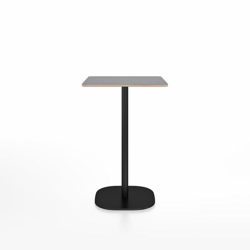 Emeco 2 Inch Flat Base Counter Height Table - Square Top Coffee table Emeco Table Top 24" Black Powder Coated Aluminum Gray Laminate Plywood