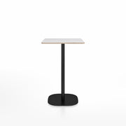 Emeco 2 Inch Flat Base Counter Height Table - Square Top Coffee table Emeco Table Top 24" Black Powder Coated Aluminum White Laminate Plywood
