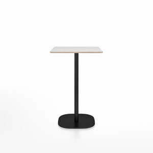 Emeco 2 Inch Flat Base Counter Height Table - Square Top Coffee table Emeco Table Top 24" Black Powder Coated Aluminum White Laminate Plywood
