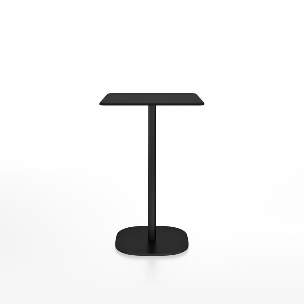 Emeco 2 Inch Flat Base Counter Height Table - Square Top Coffee table Emeco Table Top 24&quot; Black Powder Coated Aluminum Black HPL