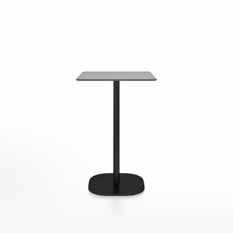 Emeco 2 Inch Flat Base Counter Height Table - Square Top Coffee table Emeco Table Top 24" Black Powder Coated Aluminum Gray HPL
