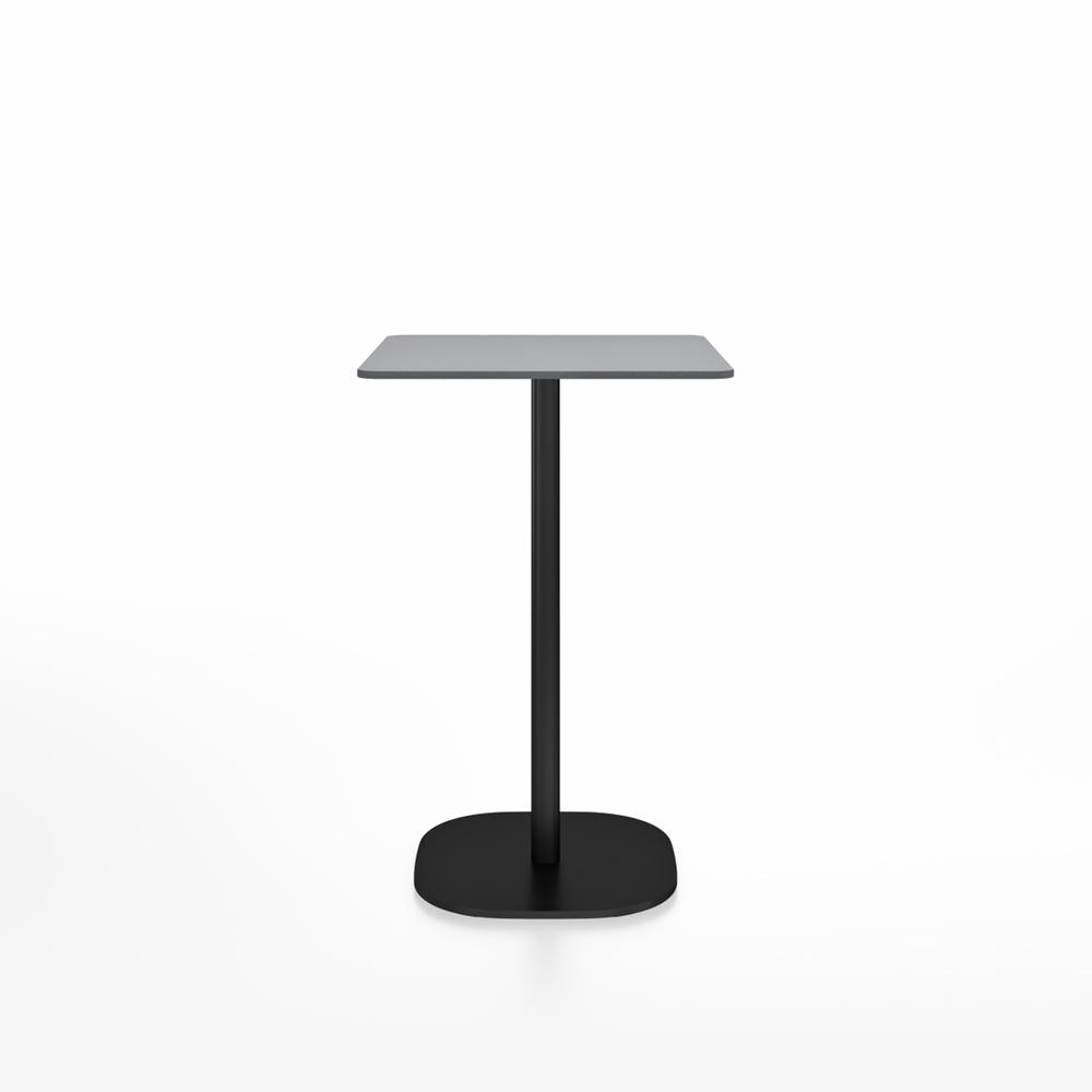 Emeco 2 Inch Flat Base Counter Height Table - Square Top Coffee table Emeco Table Top 24&quot; Black Powder Coated Aluminum Gray HPL
