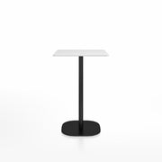 Emeco 2 Inch Flat Base Counter Height Table - Square Top Coffee table Emeco Table Top 24" Black Powder Coated Aluminum White HPL