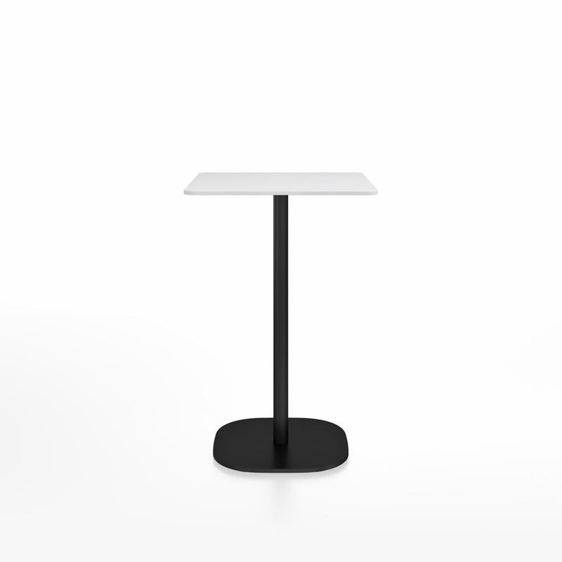 Emeco 2 Inch Flat Base Counter Height Table - Square Top Coffee table Emeco Table Top 24" Black Powder Coated Aluminum White HPL