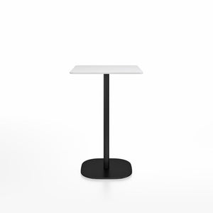 Emeco 2 Inch Flat Base Counter Height Table - Square Top Coffee table Emeco Table Top 24" Black Powder Coated Aluminum White HPL