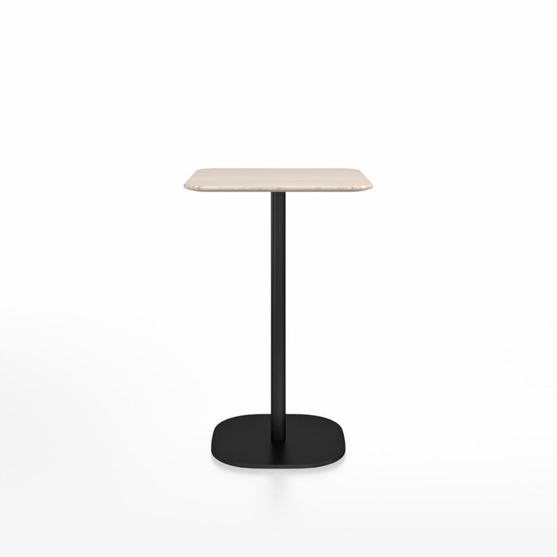 Emeco 2 Inch Flat Base Counter Height Table - Square Top Coffee table Emeco Table Top 24" Black Powder Coated Aluminum Ash Wood