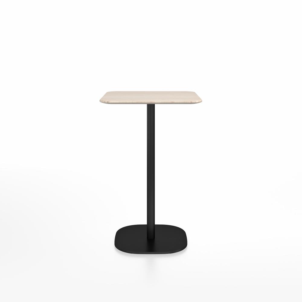 Emeco 2 Inch Flat Base Counter Height Table - Square Top Coffee table Emeco Table Top 24&quot; Black Powder Coated Aluminum Ash Wood