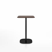 Emeco 2 Inch Flat Base Counter Height Table - Square Top Coffee table Emeco Table Top 24" Black Powder Coated Aluminum Walnut Wood