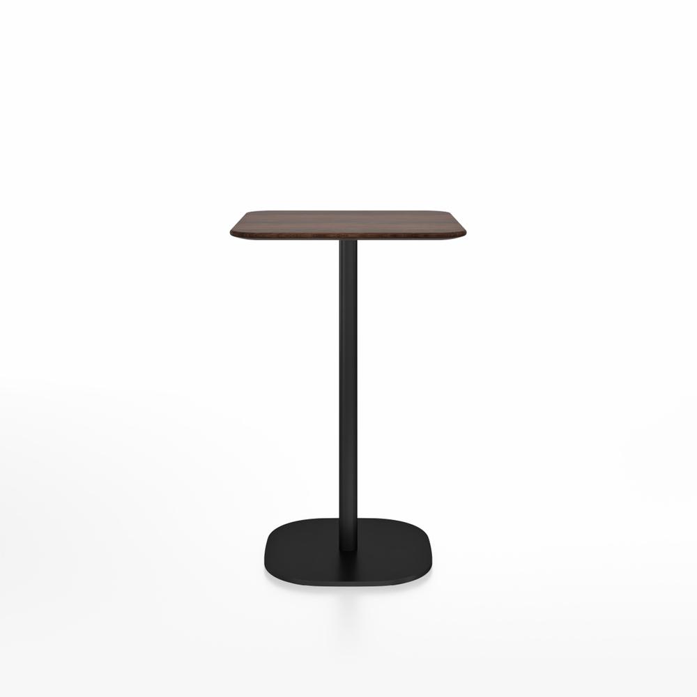 Emeco 2 Inch Flat Base Counter Height Table - Square Top Coffee table Emeco Table Top 24" Black Powder Coated Aluminum Walnut Wood