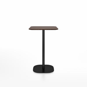 Emeco 2 Inch Flat Base Counter Height Table - Square Top Coffee table Emeco Table Top 24" Black Powder Coated Aluminum Walnut Wood