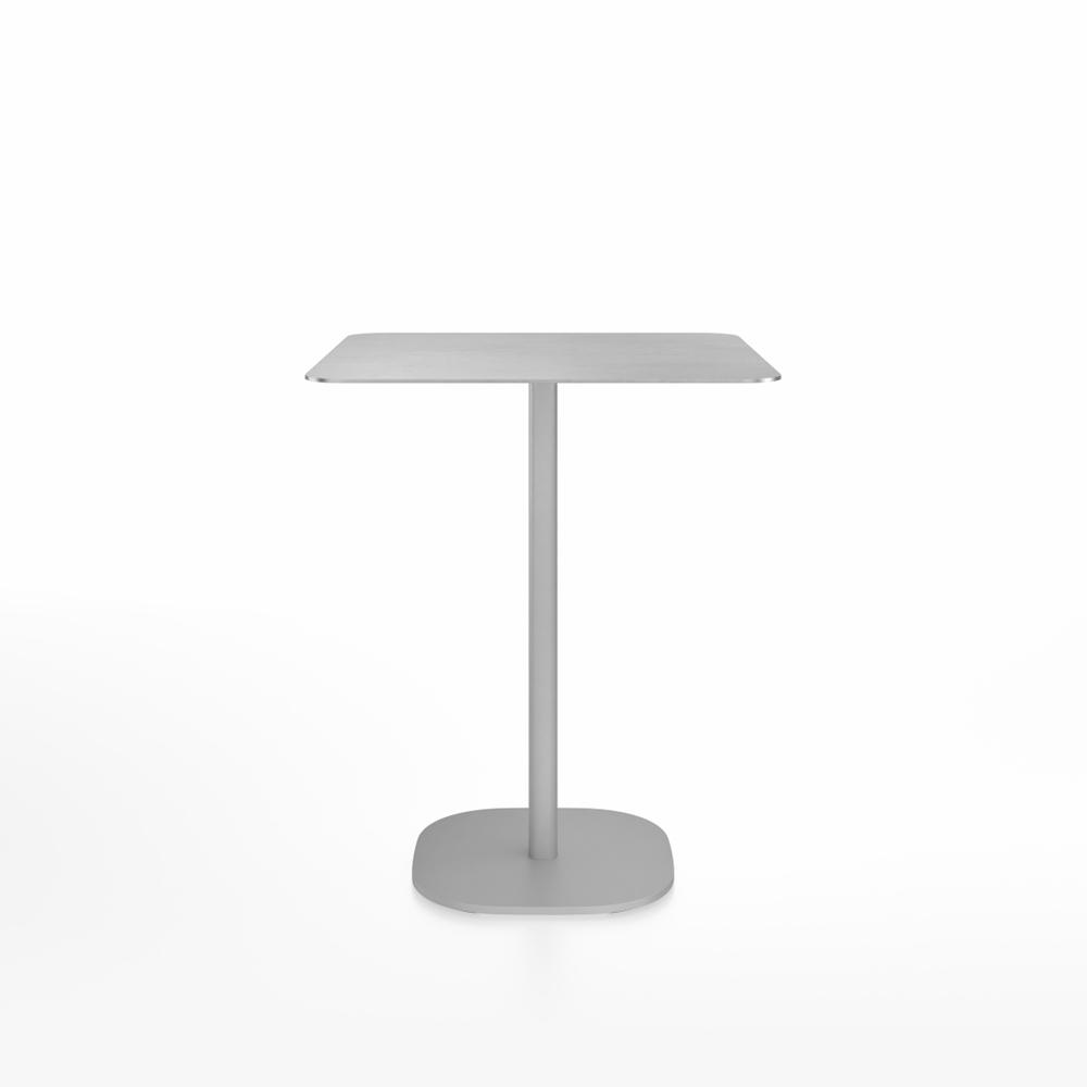 Emeco 2 Inch Flat Base Counter Height Table - Square Top Coffee table Emeco Table Top 30&quot; Brushed Aluminum Brushed Aluminum