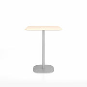 Emeco 2 Inch Flat Base Counter Height Table - Square Top Coffee table Emeco Table Top 30" Brushed Aluminum Accoya Wood