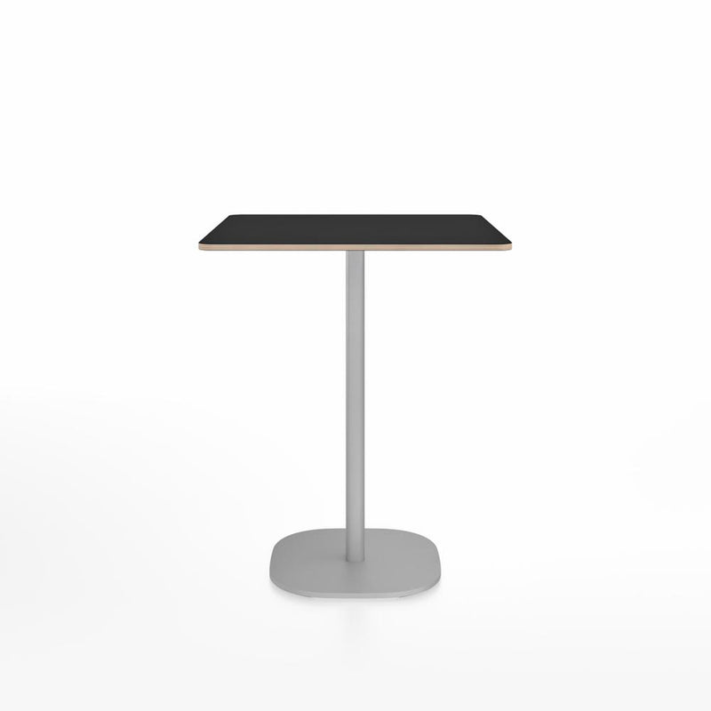 Emeco 2 Inch Flat Base Counter Height Table - Square Top Coffee table Emeco Table Top 30" Brushed Aluminum Black Laminate Plywood