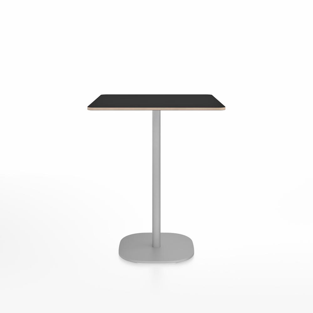 Emeco 2 Inch Flat Base Counter Height Table - Square Top Coffee table Emeco Table Top 30" Brushed Aluminum Black Laminate Plywood