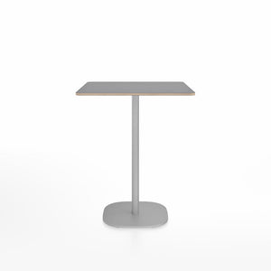 Emeco 2 Inch Flat Base Counter Height Table - Square Top Coffee table Emeco Table Top 30" Brushed Aluminum Gray Laminate Plywood